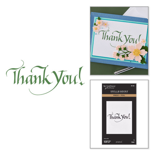 Spellbinders Press + Foil Plate-Upright Italic Thank You! - 5A003LFM-1HGQK