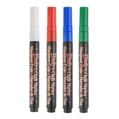 Uchida Bistro Chalk Marker 3mm Fine Point Set 4/Pkg-Colors, White, Blue, Green and Red - 5A003LSP-1HH1T Uchida Bistro Chalk Marker 3mm Fine Point Set 4/Pkg-Colors, White, Blue, Green and Red - 5A003LSP-1HH1T