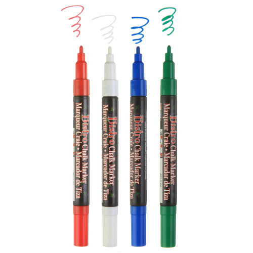 Uchida Bistro Chalk Marker 3mm Fine Point Set 4/Pkg-Colors, White, Blue, Green and Red - 5A003LSP-1HH1T Uchida Bistro Chalk Marker 3mm Fine Point Set 4/Pkg-Colors, White, Blue, Green and Red - 5A003LSP-1HH1T