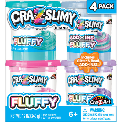Cra-Z-Art Cra-Z-Slimy-Fluffy - 4/Pkg - 5A003M9M-1HHSP - 884920600195