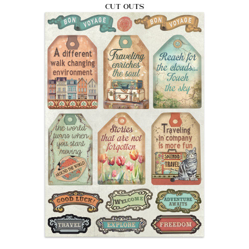 Stamperia Junk Journal Stickers, Cut-Outs & Backgrounds-Art of Traveling - 5A003L0D-1HGJQ Stamperia Junk Journal Stickers, Cut-Outs & Backgrounds-Art of Traveling - 5A003L0D-1HGJQ