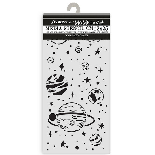Stamperia Stencil 4.72"X 4.72"-A New Beginning Planetary - 5A003L09-1HGJG - 5993110051275