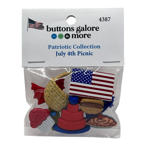Buttons Galore Craft & Sewing Buttons-Patriotic Picnic- 11/Pkg - 5A003M24-1HH8S - 840934068444