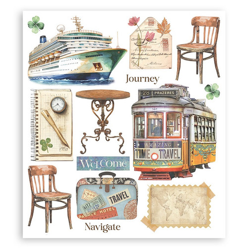 Stamperia Assortment Rub-On 8"X9" - 6/Pkg-Art of Traveling - 5A003L0B-1HGJJ