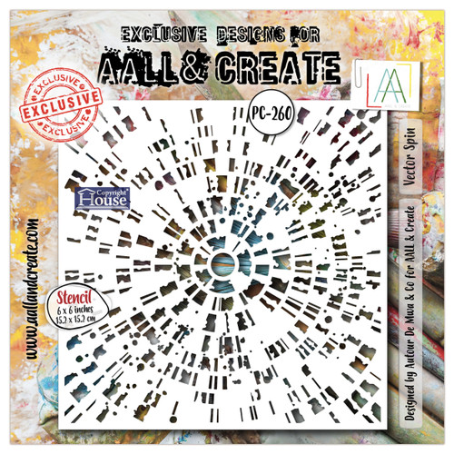 AALL And Create Stencil 6"X6"-Vector Spin - 5A003KS0-1HG7Z - 5061097790897