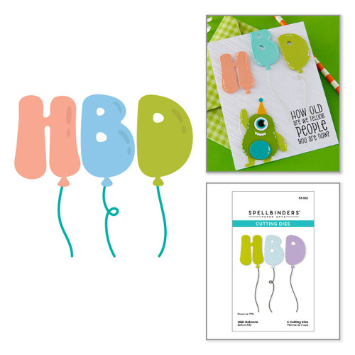 Spellbinders Etched Dies-HBD Balloons - 5A003KL2-1HG0Q
