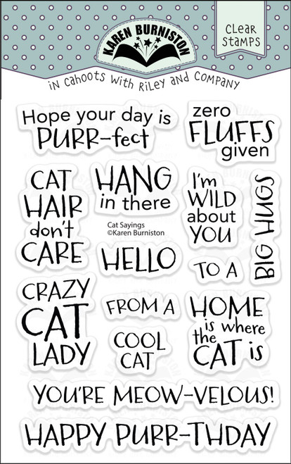 Karen Burniston Clear Stamps 3"x4"-Cat Sayings - 5A003KHL-1HFXJ - 084282635662