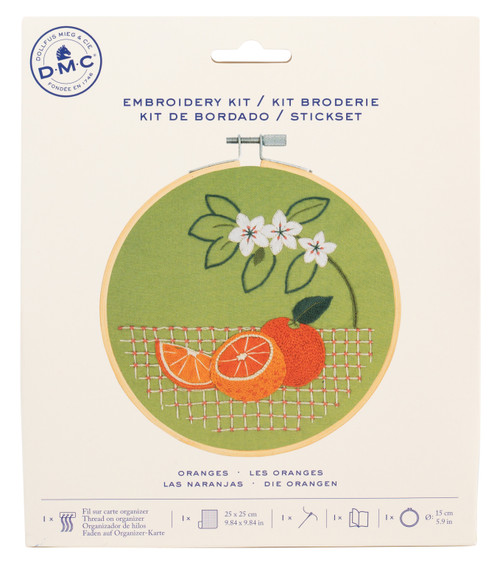DMC Embroidery Beginner Kits-Oranges 9.8"X9.8" - 5A003KSP-1HG8C - 3357995070899