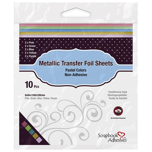 Scrapbook Adhesives Metallic Transfer foil Sheets 10/Pkg-Pastel - 5A003KLT-1HG2D - 093616014189
