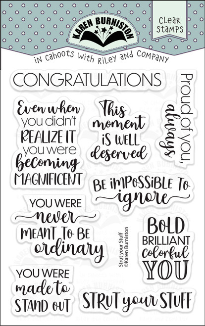 Karen Burniston Clear Stamps 3"x4"-Strut Your Stuff - 5A003KHD-1HFXS - 084282635815