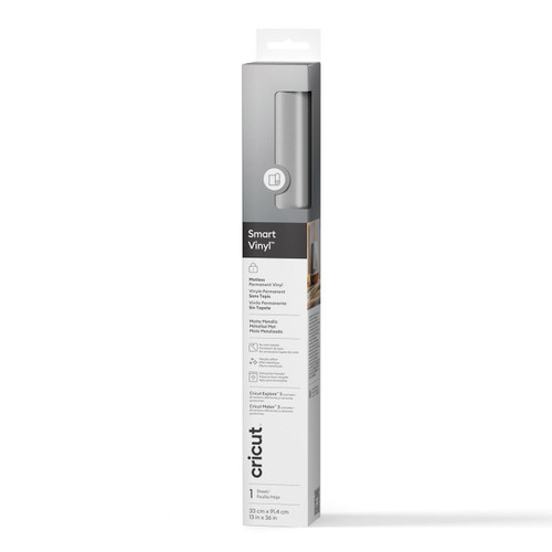 Cricut Smart Vinyl Matless Permanent Vinyl 3FT-Silver, Matte Metallic Permanent - 5A003M2J-1HHBP - 093573174575