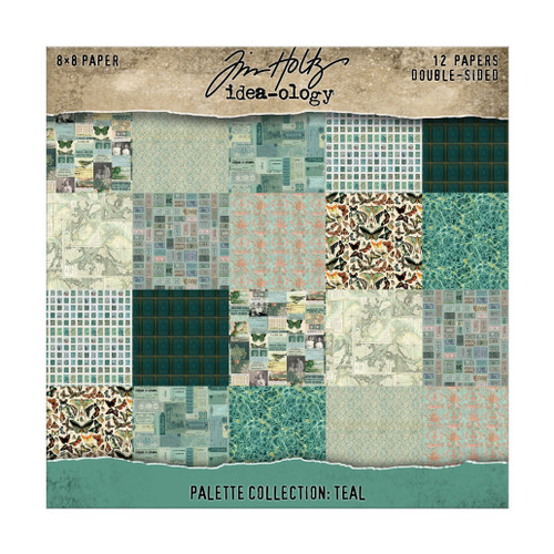 Idea-ology Double-Sided Cardstock 8"X8" 12/Pkg-Palette Collection: Teal - 5A003KR9-1HG6G - 040861944754