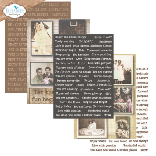 Elizabeth Craft Cardstock Pack 5.8"X8.3"-Journal Ephemera 1 - 5A003KTC-1HG8R