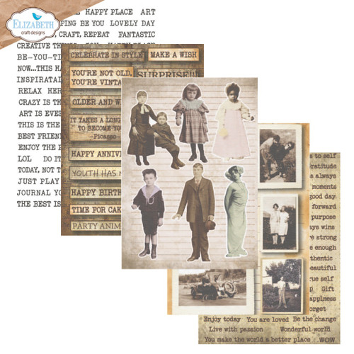 Elizabeth Craft Cardstock Pack 5.8"X8.3"-Journal Ephemera 1 - 5A003KTC-1HG8R