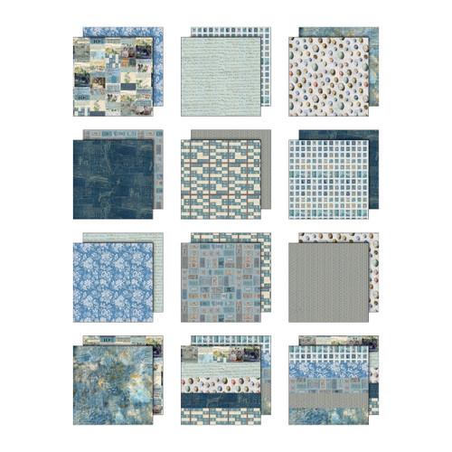 Idea-ology Double-Sided Cardstock 12"X12" 12/Pkg-Palette Collection: Blue - 5A003KR7-1HG6F
