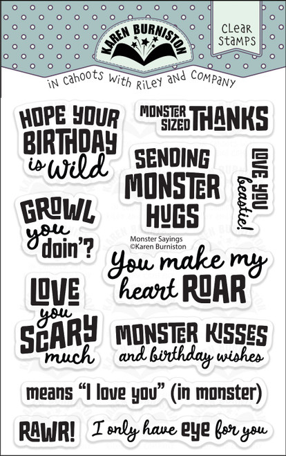 Karen Burniston Clear Stamps 3"x4"-Monster Sayings - 5A003KGJ-1HFY3 - 084282635679