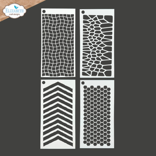 Elizabeth Craft Stencils 4/Pkg-Journal Stencils 10 - 5A003KT4-1HG8W - 741527318857