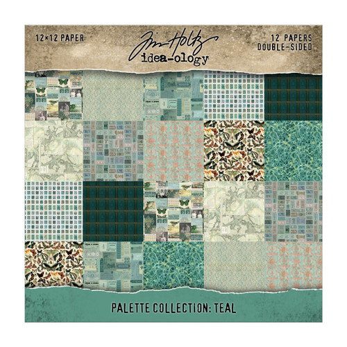 Idea-ology Double-Sided Cardstock 12"X12" 12/Pkg-Palette Collection: Teal - 5A003KR5-1HG6M - 040861944617