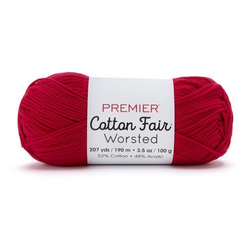 Premier Yarns Cotton Fair Worsted Yarn-Red - 5A003KDT-1HFV7 - 840166857496