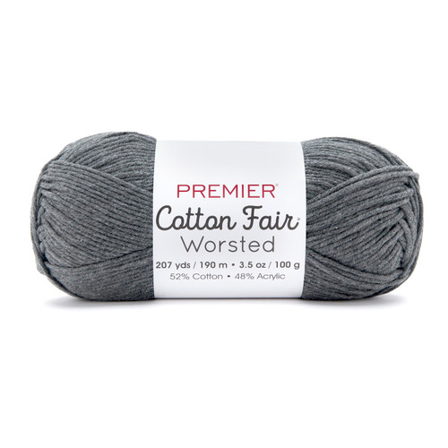 Premier Yarns Cotton Fair Worsted Yarn-Slate Grey - 5A003KDT-1HFVB - 840166857373