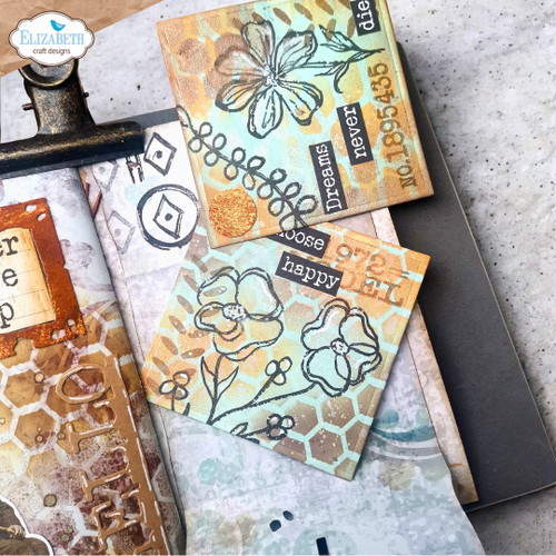 Elizabeth Craft Stamp And Die Set-Flower Scribbles - 5A003KTB-1HG8Z