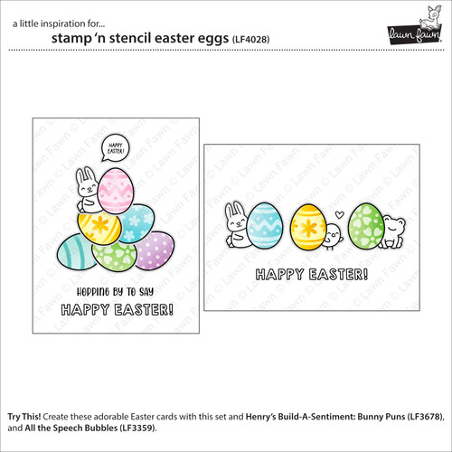 Lawn Fawn Clear Stamps-Stamp 'n Stencil Easter Eggs - 5A003KFG-1HFWF Lawn Fawn Clear Stamps-Stamp 'n Stencil Easter Eggs - 5A003KFG-1HFWF