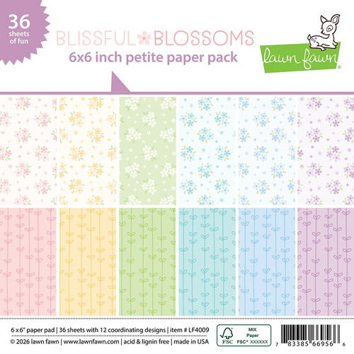Lawn Fawn Petite Paper Pack 6"x6" -Blissful Blossoms - 5A003KDW-1HFWG - 783385669566