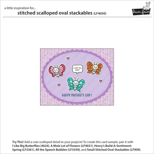 Lawn Cuts Custom Craft Die-Stitched Scalloped Oval Stackables AddOn - 5A003KFX-1HFWS