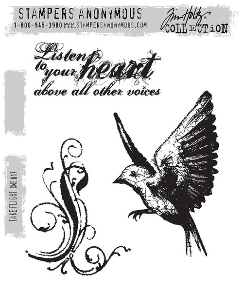 Tim Holtz Cling Stamps Set-TAKE FLIGHT - 5A003KGC-1HFWW - 608870507713