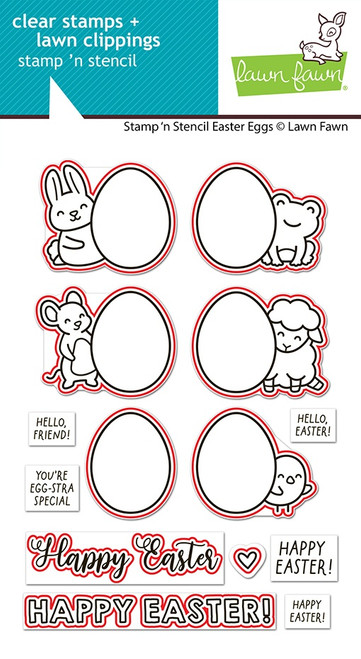 Lawn Cuts Custom Craft Die-Stamp 'n Stencil Easter Eggs - 5A003KDX-1HFWM
