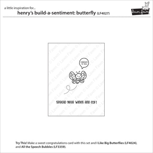 Lawn Fawn Clear Stamps-Henry's Build-A-Sentiment: Butterfly - 5A003KG0-1HFVM