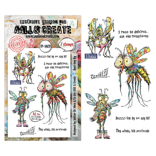 AALL And Create A6 Photopolymer Clear Stamp Set-Buzz-ing By - 5A003KS4-1HG79 - 5061097791849
