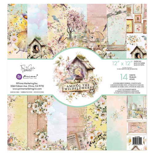 Prima Double-Sided Paper Pad 12"X12" 14/Pkg-Among the Wildflowers - 5A003KTS-1HG9Q - 655350682224