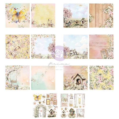 Prima Double-Sided Paper Pad 12"X12" 14/Pkg-Among the Wildflowers - 5A003KTS-1HG9Q