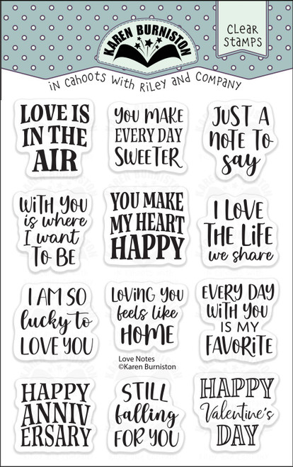 Karen Burniston Clear Stamps 3"x4"-Love Notes - 5A003KGK-1HFYC - 084282635822