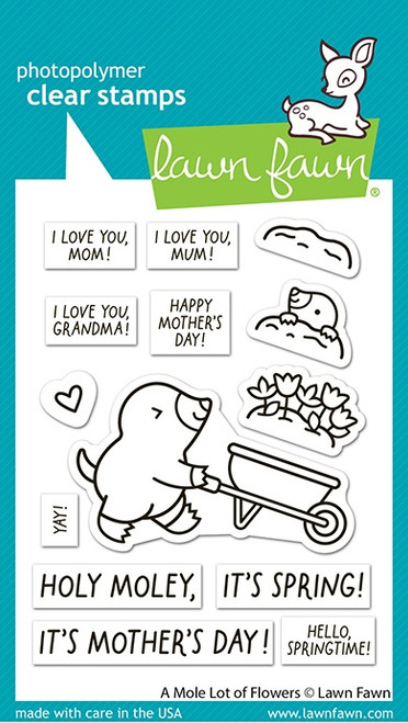 Lawn Fawn Clear Stamps -A Mole Lot of Flowers - 5A003KFL-1HFVW - 783385669351
