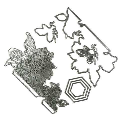 Elizabeth Craft Metal Die-Bee and Flower Accents - 5A003KC3-1HFM9