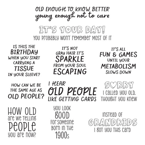 Spellbinders Clear Stamp Set-Birthday Laughs Sentiments - 5A003KJ8-1HFZQ