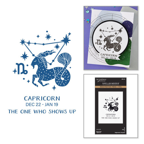 Spellbinders BetterPress Registration Press & Foil-Block Print Capricorn - 5A003KKB-1HG04