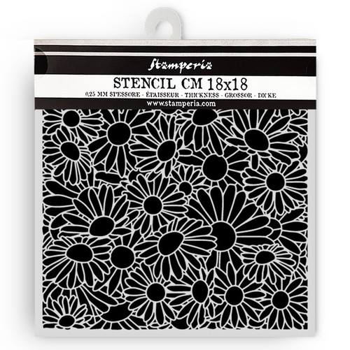 Stamperia Stencil 7"X7"-Daisy Art Daisies Pattern - 5A003K4K-1HFGN - 5993110050360