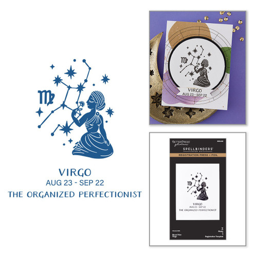 Spellbinders BetterPress Registration Press & Foil-Block Print Virgo - 5A003KK8-1HG07