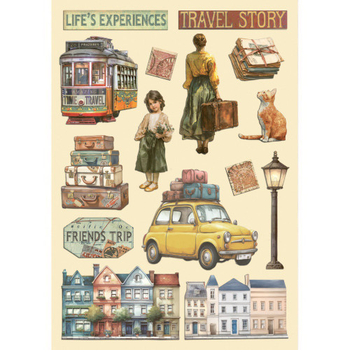 Stamperia Wooden Shapes A5-Art of Traveling - 5A003L0M-1HGHY