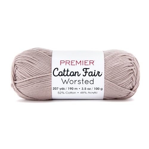 Premier Yarns Cotton Fair Worsted Yarn-Taupe - 5A003KDT-1HFRS - 840166857335