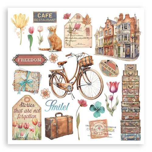 Stamperia Assortment Rub-Ons 6"X6" 6/Pkg-Art of Traveling - 5A003L0Q-1HGHR