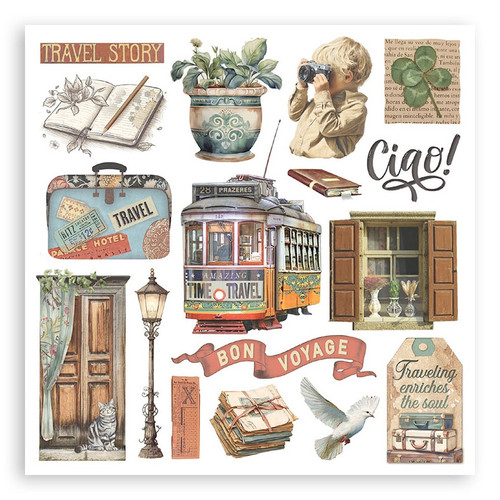 Stamperia Assortment Rub-Ons 6"X6" 6/Pkg-Art of Traveling - 5A003L0Q-1HGHR