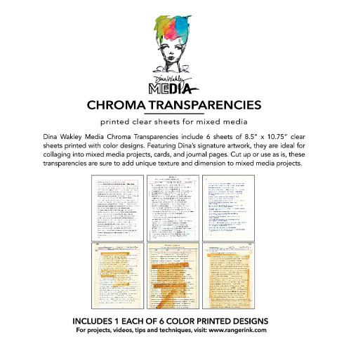 Dina Wakley Media Transparencies 8.5"X10.75" 6/Pkg-Typed Quotes - 5A003JXF-1HF5Y