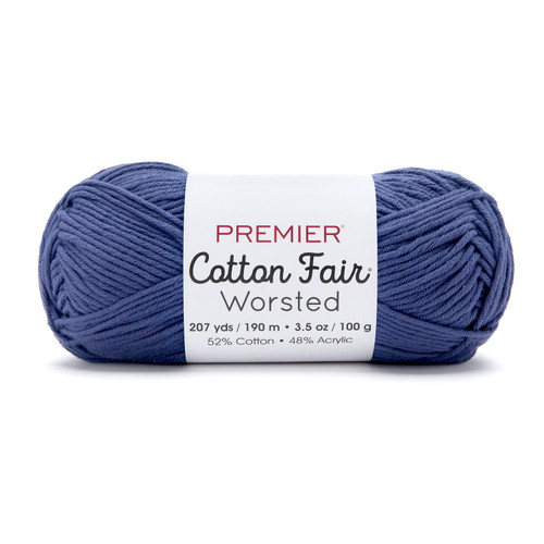 Premier Yarns Cotton Fair Worsted Yarn-Indigo - 5A003KDT-1HFR5 - 840166857403