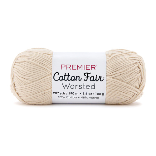 Premier Yarns Cotton Fair Worsted Yarn-Sugar Cookie - 5A003KDT-1HFS4 - 840166857328