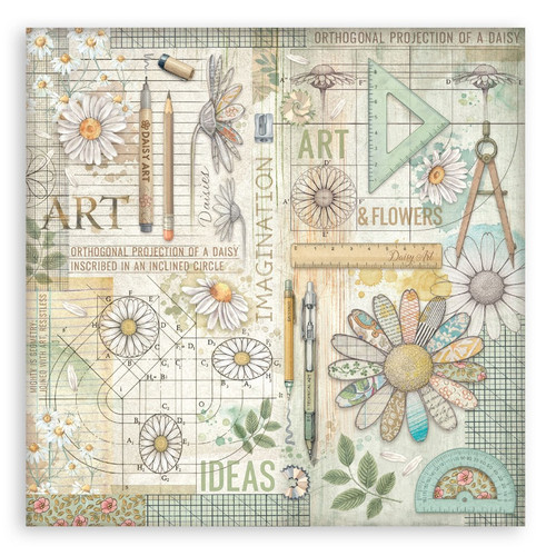 Stamperia Single-Sided Paper Pad 8"X8" 22/Pkg-Daisy Art - 5A003K5C-1HFH1