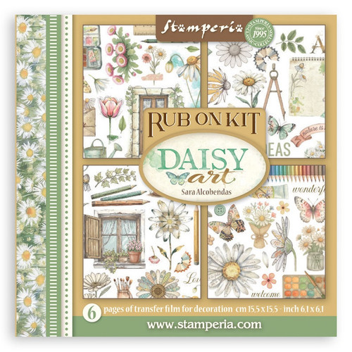 Stamperia Assortment Rub-On Kit 6/Pkg-Daisy Art - 5A003K4R-1HFH3 - 5993110050438